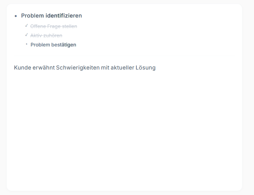 Problem identifizieren - Live Coach Workflow